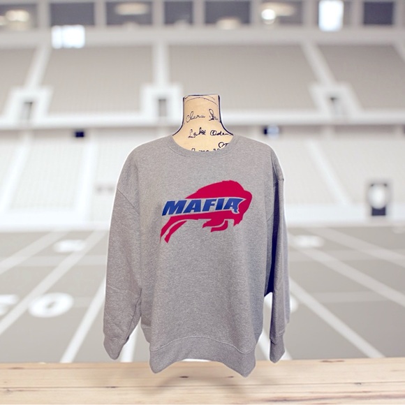 Hand Crafted Tops - Custom Made Buffalo Bills Mafia Crewneck Sweatshirt